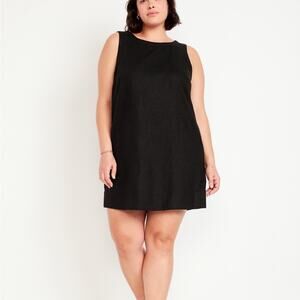 Old Navy black  Linen-Blend Mini Shift Dress